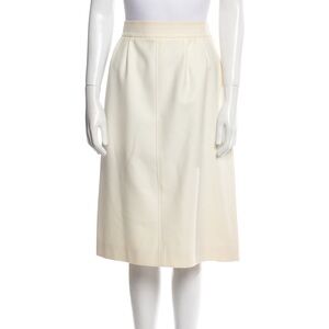 Vintage 80s Yves Saint Laurent Cream Skirt with Pockets (See Measurements)